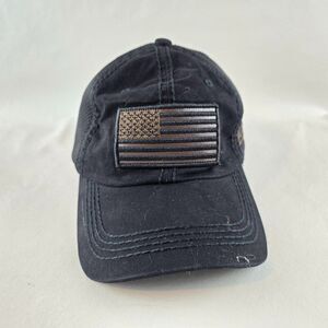 American Flag Hat Mens OSFA Black Mesh Trucker Patch Free Style Patriotic USA G